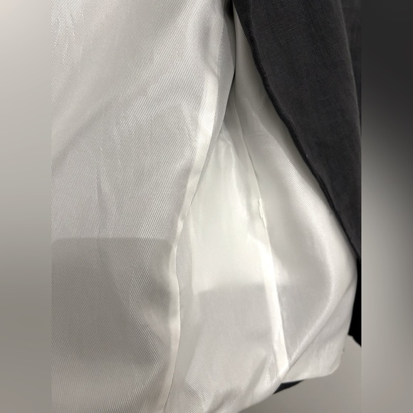 ZARA Linen Blazer with Printed Sleeves XS - Picture 12 of 15